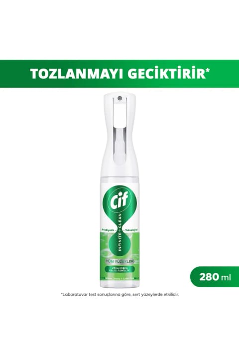 Cif Infinite Clean اسپری سطوح با پروبیوتیک طبیعی برای همه سطوح - لیمو ترش و علف لیمو