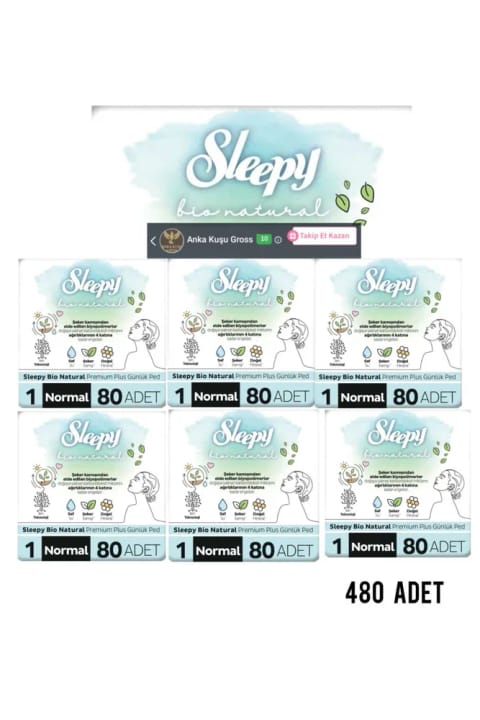 Sleepy Bio Natural Premium Plus روزانه نرمال 480 عددی