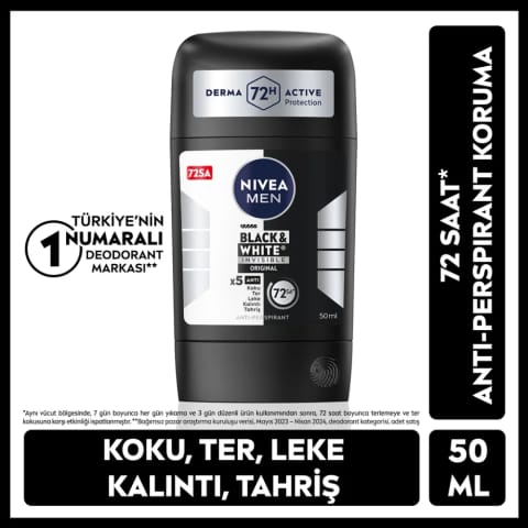 Nivea Men استیک دئودورانت Black & White Invisible Original 50 میلیلیتر