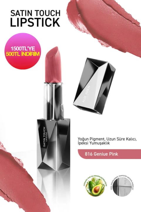 Alix Avien رژ لب نیمه مات بلند ماندگار مرطوبکننده با اثری صاف - ساتن — 816 Geniue Pink
