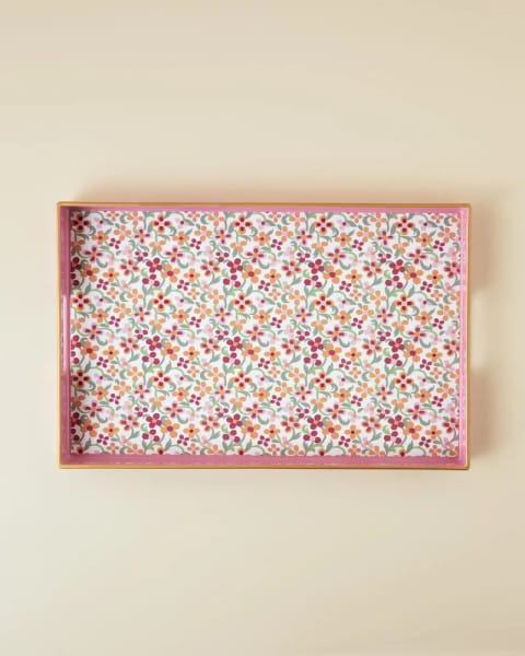 سینی PP Country Bloom 40×26 سانتی‌متر صورتی