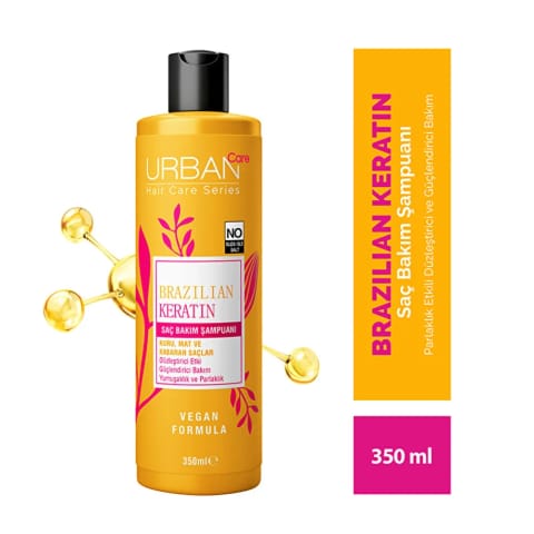 Urban Care Brazilian Keratin شامپوی ترمیمکننده مو با اثر صافکنندگی ۳۵۰ میلیلیتر