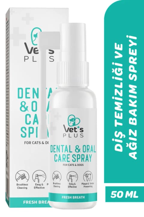 Vet's Plus اسپری مراقبت از دهان و دندان ۵۰ میلیلیتری (برای گربه و سگ)