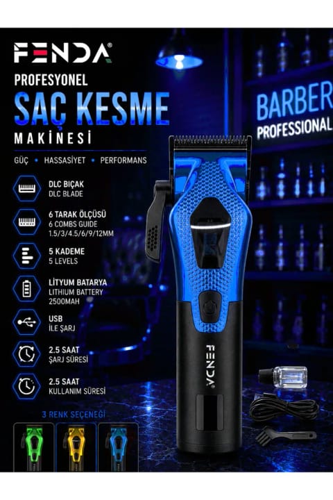 Fenda ماشین اصلاح مو حرفهای آبی FNDSACKS0001BLUE