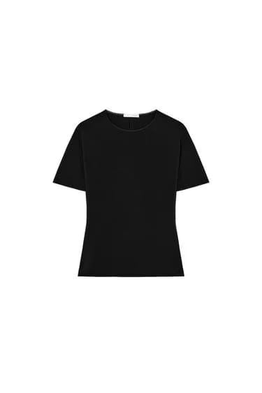 Zara تاپ آستین کوتاه با برش