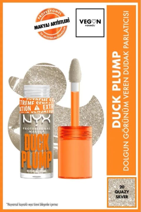 NYX Professional Makeup Duck Plump براقکننده لب با ظاهری حجیم - ۲ — 20 Quazy Silver