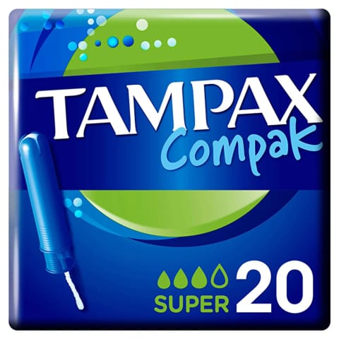 Tampax Compak Super اپلیکاتوردار تامپون ۲۰ عددی
