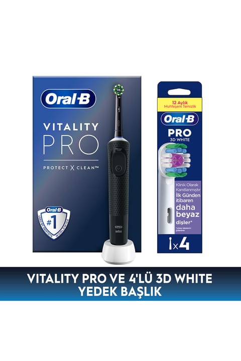 Oral-B شارژی/برقی مسواک Vitality Pro مشکی 3D White X-Filament Y
