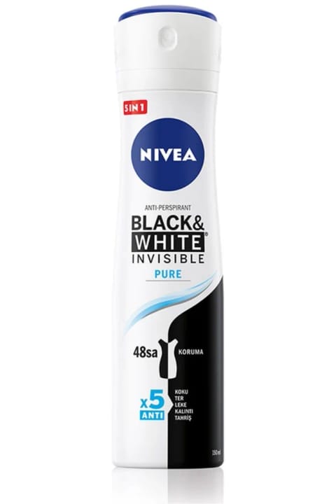 NIVEA Black&White Pure دئودورانت اسپری زنانه ۱۵۰ میلی‌لیتر