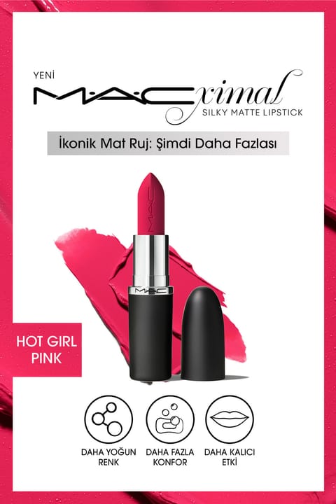 رژ لب مات ابریشمی MACximal M.A.C - Hot Girl Pink
