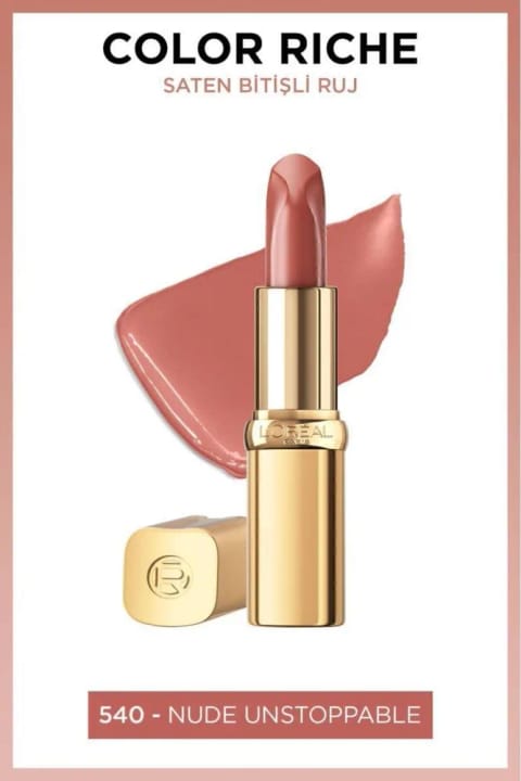 رژ لب L'Oreal Paris Color Riche با پایانی ساتن - 540 Nude Unstoppable