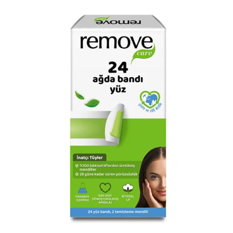 Remove Care نوار وکس صورت برای موهای مقاوم ۲۴ عددی