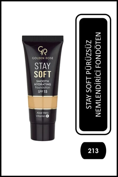 Golden Rose Stay Soft Smooth Hydrating Foundation شماره ۲۱۳ - کرم پودر مرطوبکننده