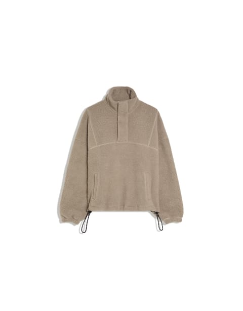 سویشرت نیم‌زیپ کوتاه Faux shearling