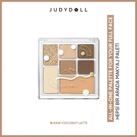 پالت آرایش همه‌کاره Judydoll شماره 16 Raw Coconut Latte