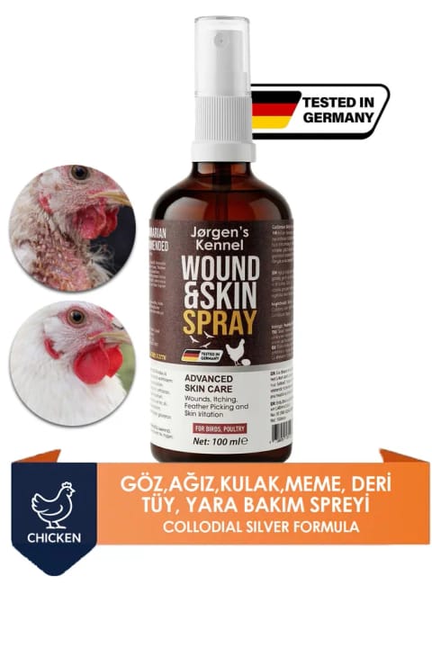 Jorgens Kennel اسپری مراقبت از پوست، پر و زخم طیور 100 میلیلیتر | مرغ...