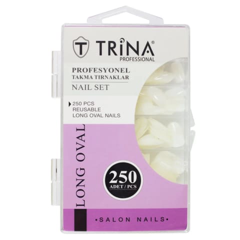 ست ناخن مصنوعی بلند بیضی Trina بسته ۲۵۰ عددی TRNNAIL0008