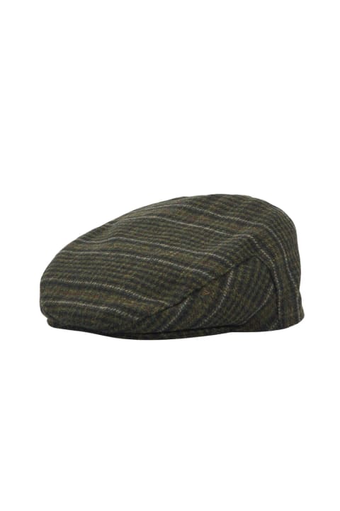 کلاه فلت Barbour Wilkin مدل OL71 با طرح شطرنجی زیتونی