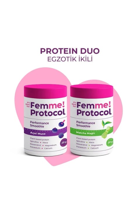 Femme Protocol Protein Duo Exotic Duo: Acai Muse + Matcha Magic