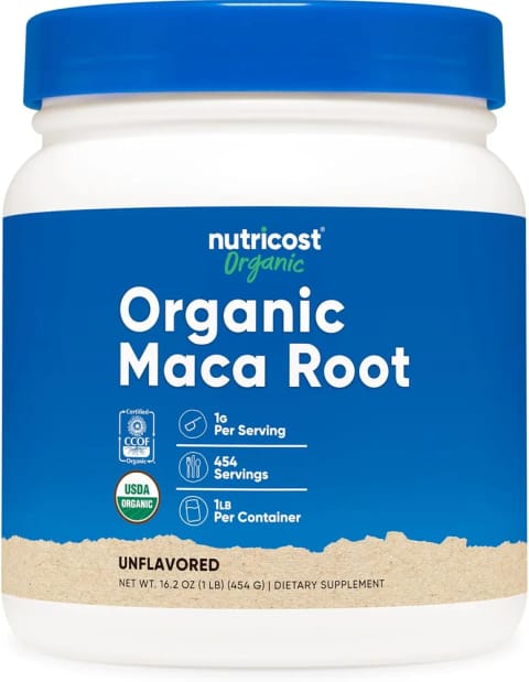 پودر مکا ریشه ارگانیک و ماچا Nutricost ۴۵۴ گرم