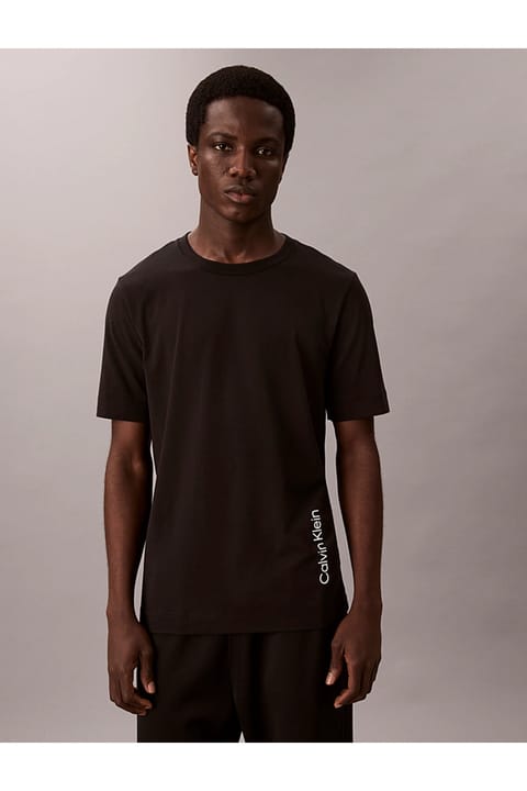 تیشرت مردانه Calvin Klein لوگو ارگانیک پنبه مشکی روزمره