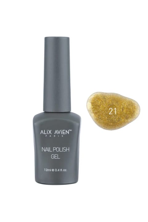 لاک ژل‌پولیش دائمی زرد براق سیملی Alix Avien UV - 12 میلی‌لیتر