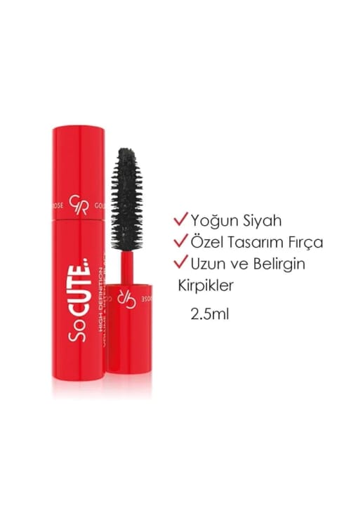 ریمل حجمدهنده Golden Rose So Cute High Definition Mini مشکی پررنگ