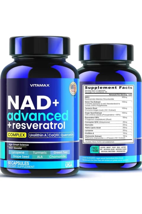 Vitamax NAD+ Advanced با رسوراترول، اوروليتین A، کوآنزیم Q10 و کوئرستین