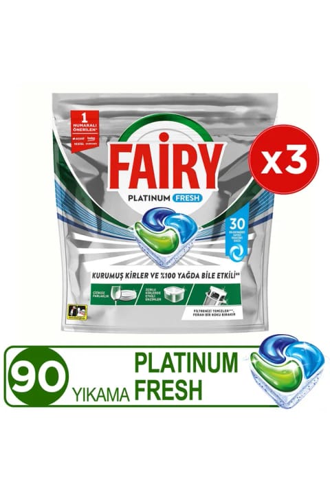 Fairy Platinum Fresh ماشین ظرفشویی کپسولی ۳۰ عددی ×۳