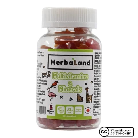 Herbaland مولتیویتامین و مینرال جویدنی ۶۰ عددی