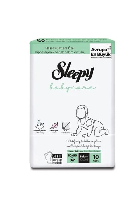 Sleepy Babycare زیرانداز مراقبت از نوزاد ۱۰ عددی ۶۰×۹۰ سانتیمتر