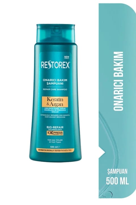 شامپو ترمیمکننده Restorex با کراتین و آرگان ۵۰۰ میلیلیتر