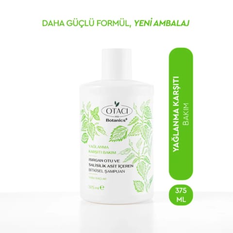 Otacı Botanics+ شامپوی گیاهی ضد چربی گزنه و سالیسیلیک اسید ۳۷۵ میلیلیتر