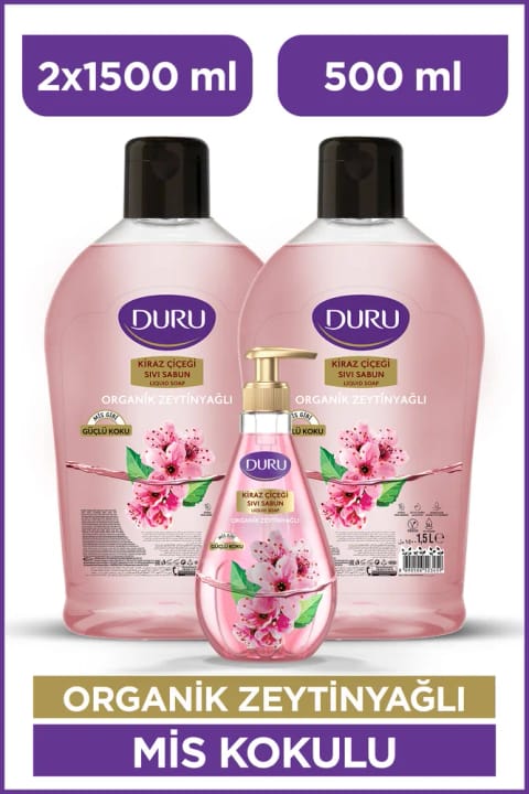 Duru ارگانیک مایع صابون شکوفه گیلاس با روغن زیتون 500ml