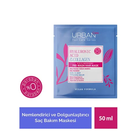 Urban Care Hyaluronic Acid & Collagen ماسک موی پیش از دوش برای موهای خشک و بی‌جان ۵۰ میلی‌لیتر