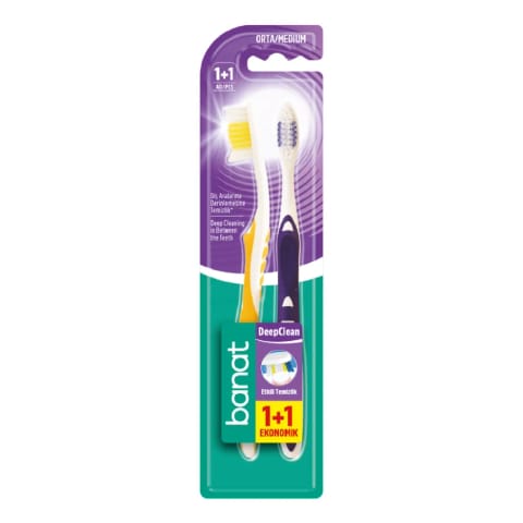 Banat DeepClean مسواک 1+1 (نرم)