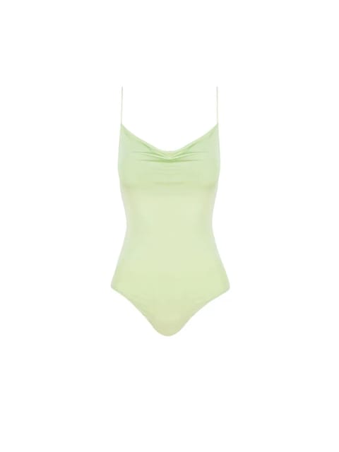 بادی یقه دژاژه با بندهای ریسمانی - سبز چاغلا