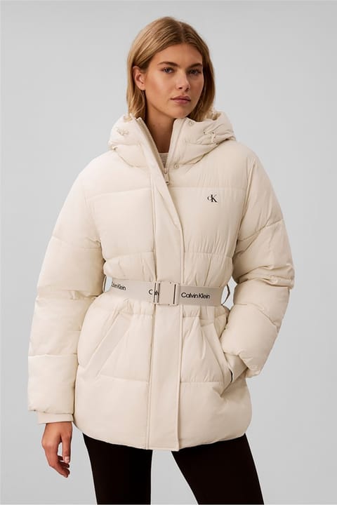 کلاه پافر میانوزن کمربنددار Calvin Klein زنانه سفید