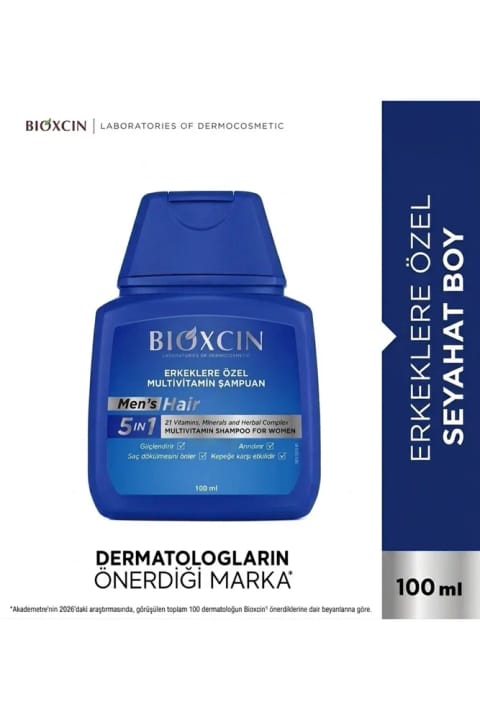 شامپو مولتیویتامین موی مردانه Bioxcin 100 میلیلیتر سایز مسافرتی