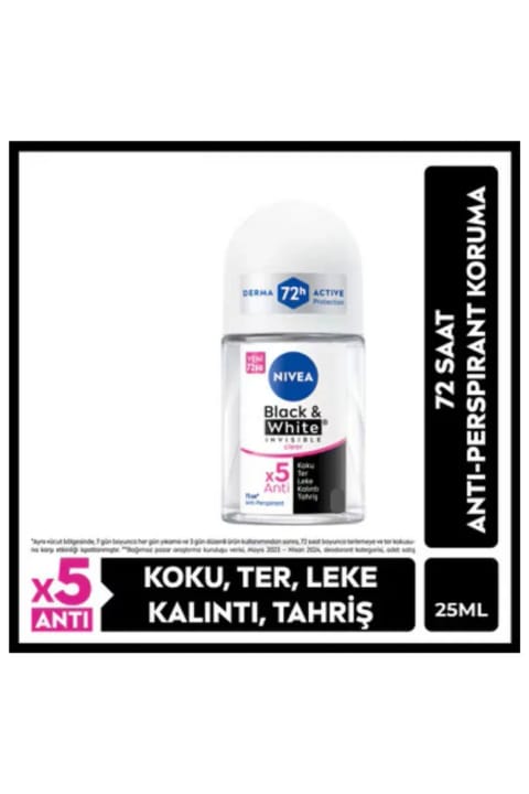 NIVEA دئودورانت رولآن زنانه بلک اند وایت نامرئی کلیر ۷۲ ساعت ضد تعریق