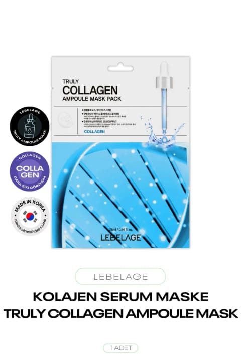 LEBELAGE ماسک ورقه‌ای با سرم کلاژن Truly Collagen Ampoule Mask 1 عددی