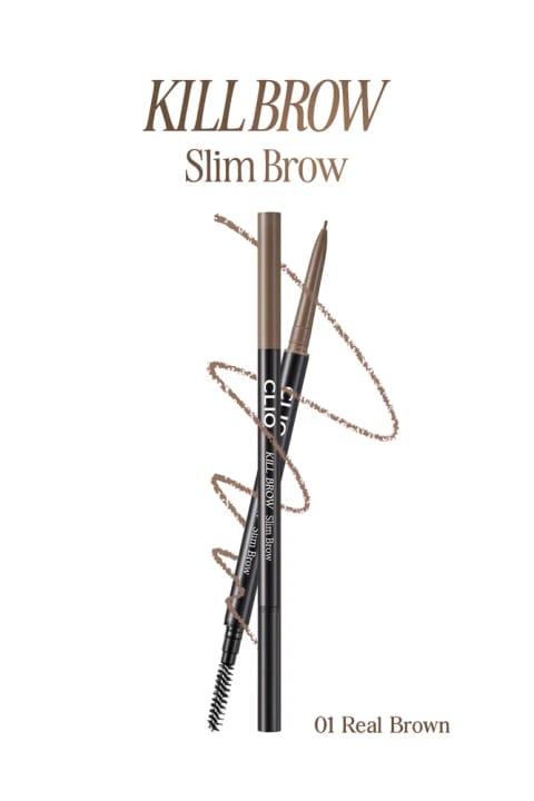 مداد ابرو دوطرفه CLIO با نوک فوق العاده نازک برای ظاهری طبیعی Kill Brow — 01 Real Brown