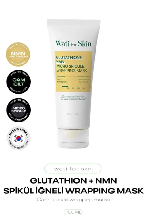 wati for skin ماسک شیشهای پوست با سوزنهای اسپیکول حاوی NMN و گلوتاتیون