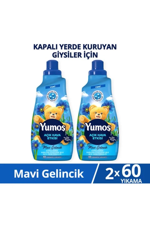 Yumoş فضای باز غلظت نرمکننده لباس گل آبی ۱۴۴ — ۲ بسته