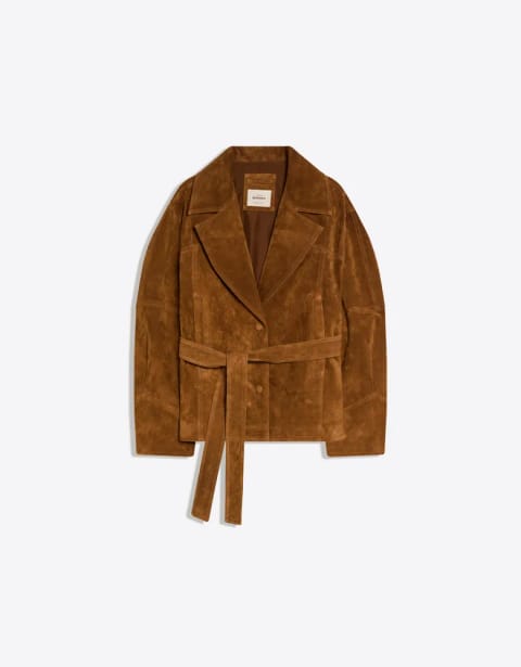 Bershka کت چرمی با کمربند