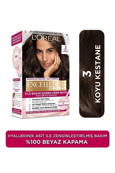 L'Oreal Paris Excellence Creme رنگ مو 3 قهوهای تیره