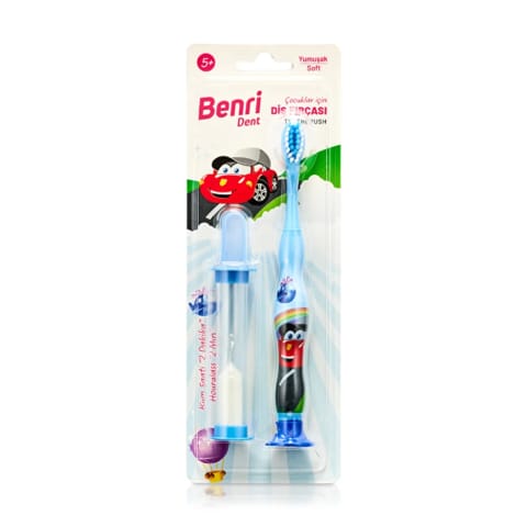Benri Dent مسواک کودک با تایمر شنی آبی (نرم)