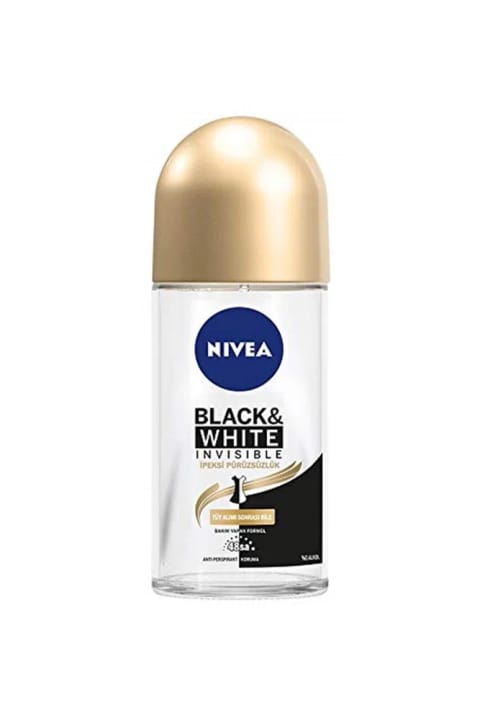 NIVEA Black & White Invisible - رول آن دئودورانت ابریشمی ۵۰ میلی‌لیتر