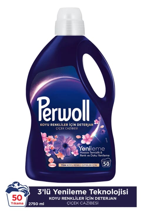 Perwoll Flower Charm لباسشویی تیره مراقبت حساس 2750 میلی‌لیتر (5...