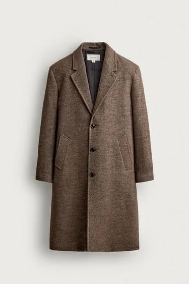 پالتو پشمی طرح جناغی Zara